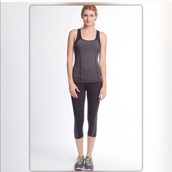 Gray and Black Open Back Workout Tank - Picture 4 of 5